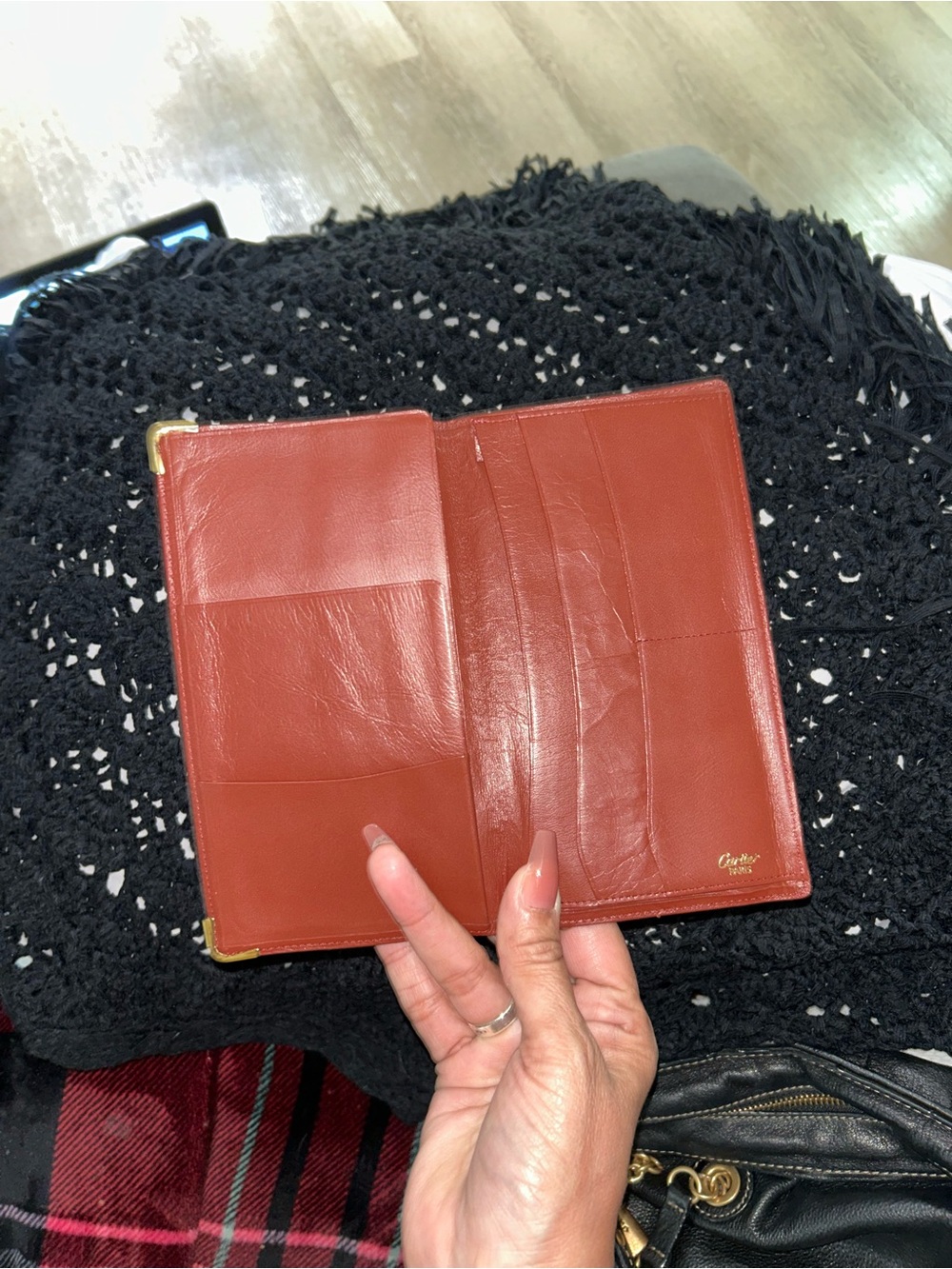 Cartier Leather Card Wallet with Gold Corners - - Picture 3 of 6